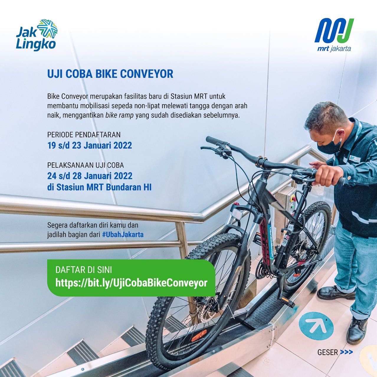 poster uji coba bike conveyor